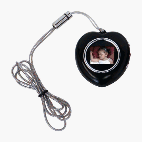 CTA MI-HPNB BLACK HEART SHAPE PICTURE FRAME NECKLACE