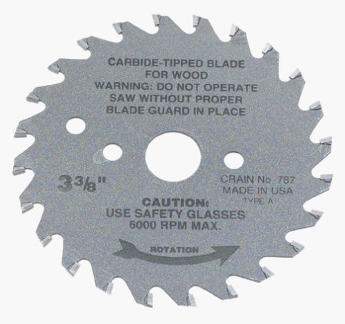 Crain Cutter 787 3-3/8-Inch 24 Tooth Wood Saw Blade for 795 Toe Kick Saw