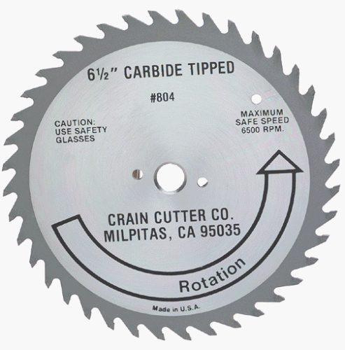 Crain Cutter 804 6-1/2-Inch 40 Tooth Wood Saw Blade with 5/8-Inch Arbor for 810 SuperSaw