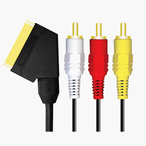 Hibaba Gold Plated SCART to 3 Phono Switched Lead 1.5m