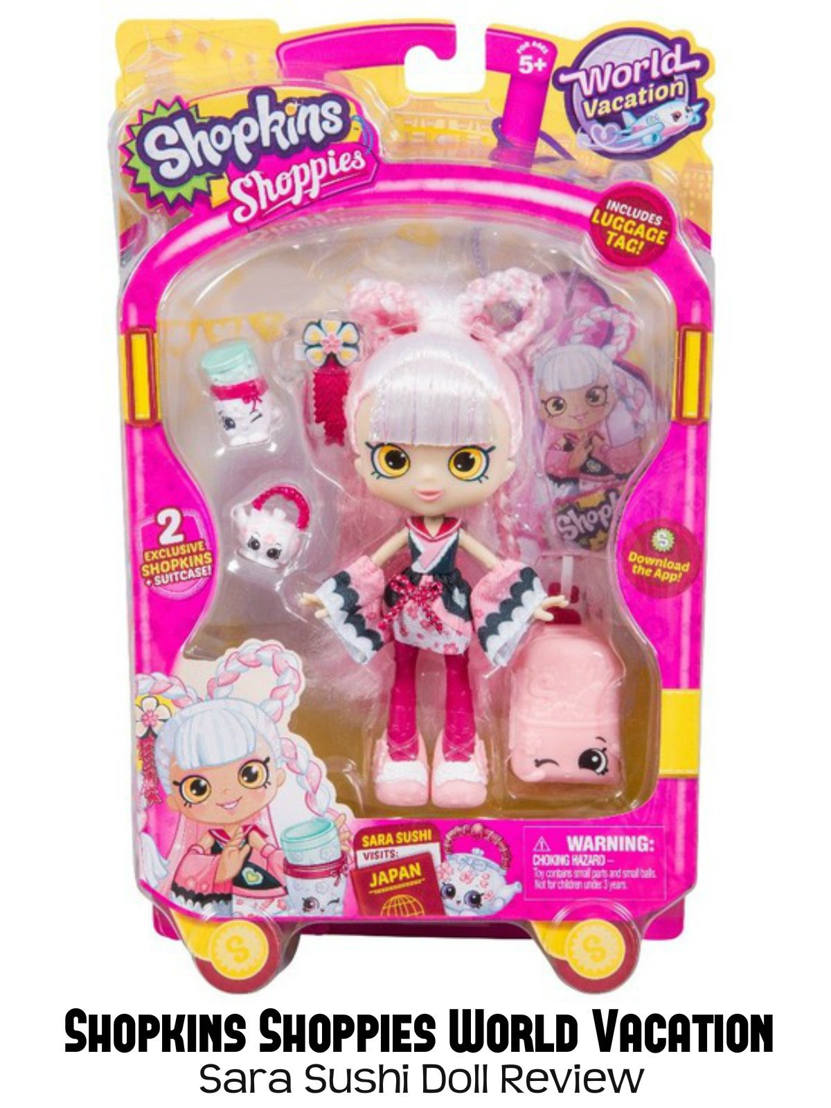 Watch 'Review Shopkins Shoppies World Vacation Sara Sushi Doll Review