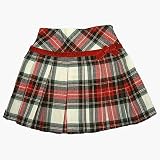 Hartstrings red/green/white plaid pleated skirt