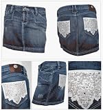 Antik Beaded Sequin Pocket Mini Denim Skirt