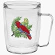 Tropical Parrots 18 oz Insulated Coffee Mug, Clear