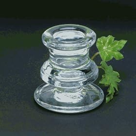 Biedermann Clear Glass Pillar Candle Holder, Set of 12 by Biedermann & Sons