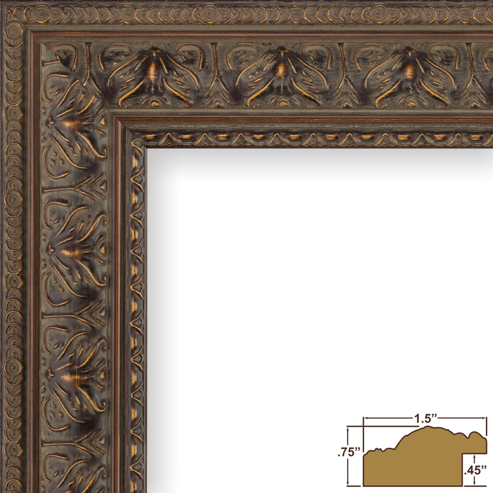 Craig Frames 9535 8 by 12Inch Picture Frame, Antique Ornate Finish, 1.