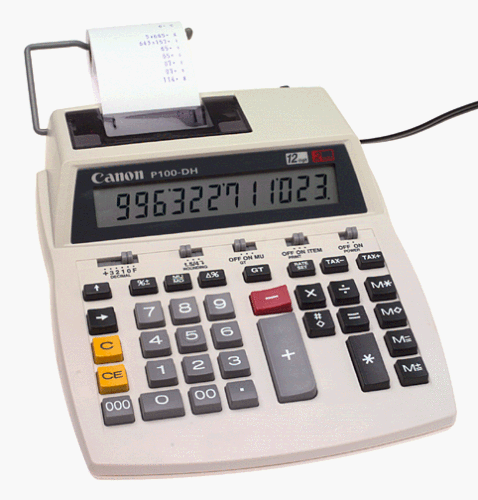 Canon P100-DH Desktop Calculator with Two Color Printer