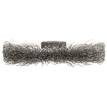 Weiler Trulock Narrow Face Wire Wheel Brush, Threaded Hole, Stainless Steel 302, Crimped Wire