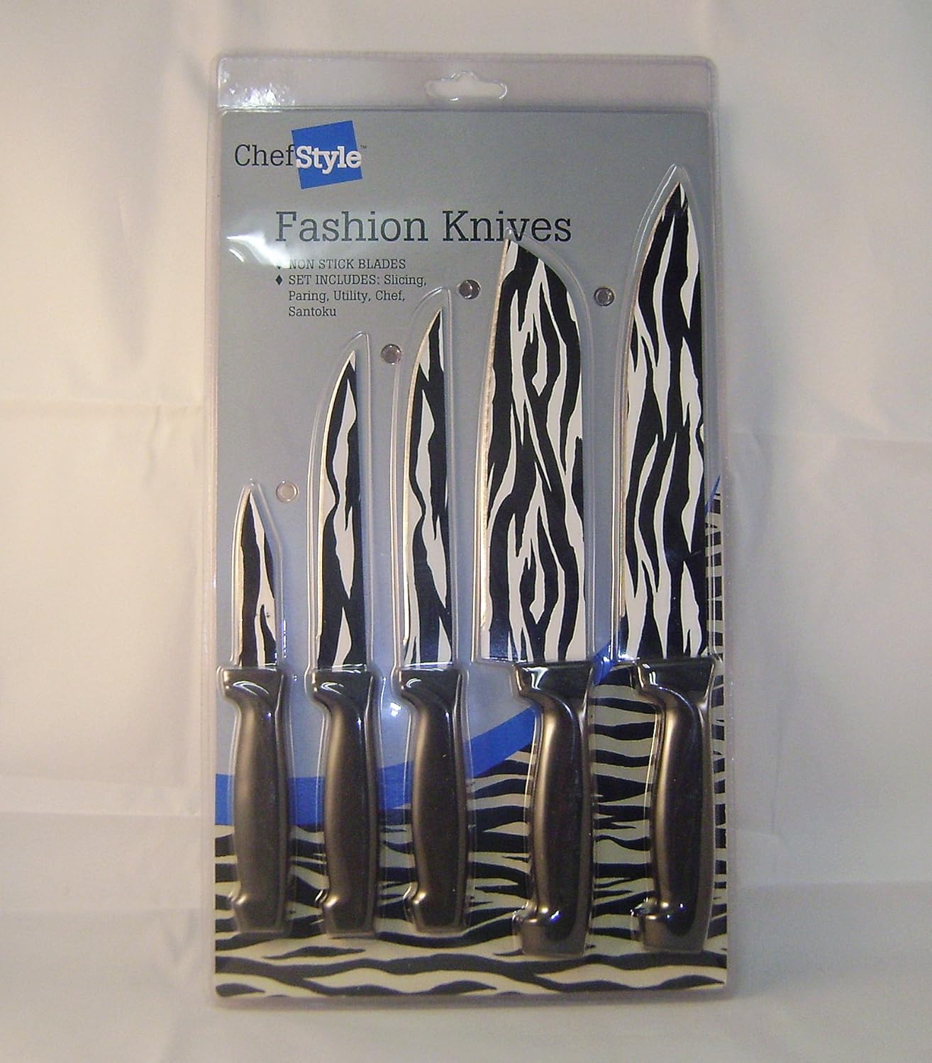 ChefStyle Fashion Kinives Set of 5 Zebra Stripe Knives