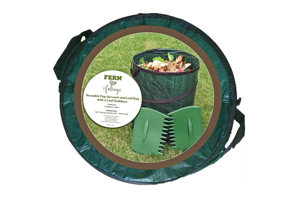 Lawn Bags Pop Up Leaf Bag with 2 Leaf Grabbers or Scoops Heavy Duty