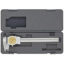 Brown & Sharpe 599-579-14 Dial Caliper, Stainless Steel, Yellow Face, 0-150mm Range, +/-0.02mm Accuracy, 2mm Resolution, Meets DIN 862 Specifications