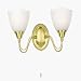 Kitchen & Housewares : Satin Brass Opal Glass 2 Lamp Wall Light