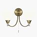 Kitchen & Housewares : Antique Brass 2 Lamp Matt Opal Glass Wall Light