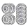 VXB 608 ZZ Skateboard Bearings, Double Shielded, Silver (Pack of 8)