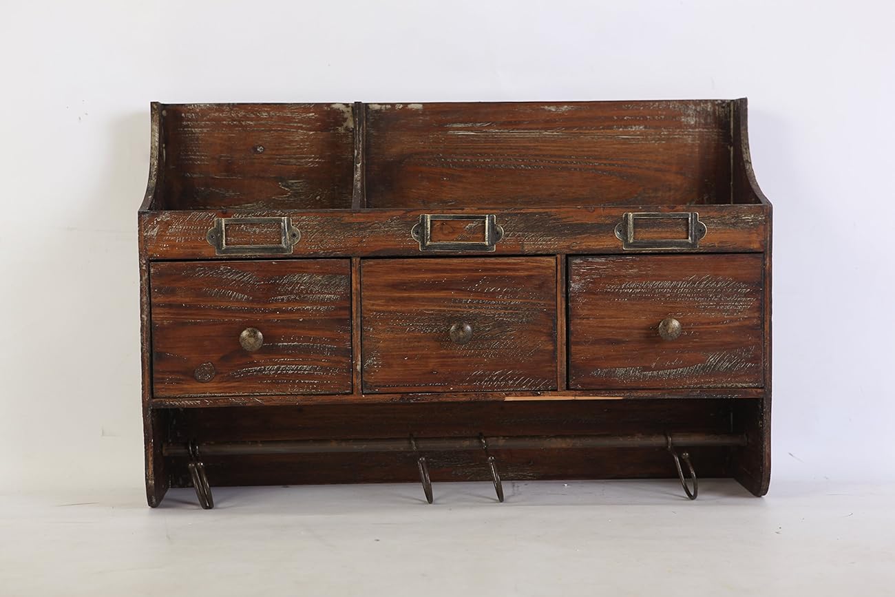 Beautiful Antique Looking Wooden Hanging Wall Shelf