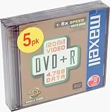 Electronics : Maxell DVD+R - 4.7GB - 8x speed - slim line 5 jewel cases.