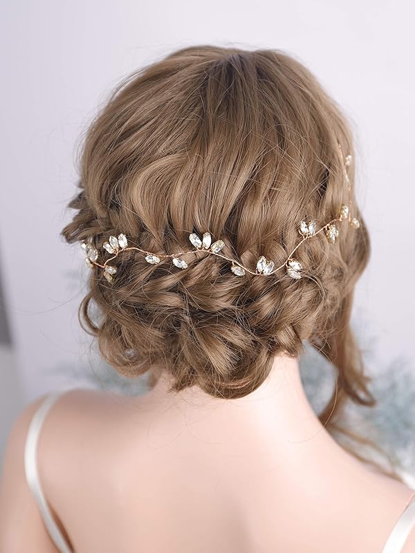 Kercisbeauty Bridal Crystal Gold And Silver Rose Gold Hair Vine