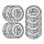VXB 608 ZZ Skateboard Bearings, Double Shielded, Silver (Pack of 8)