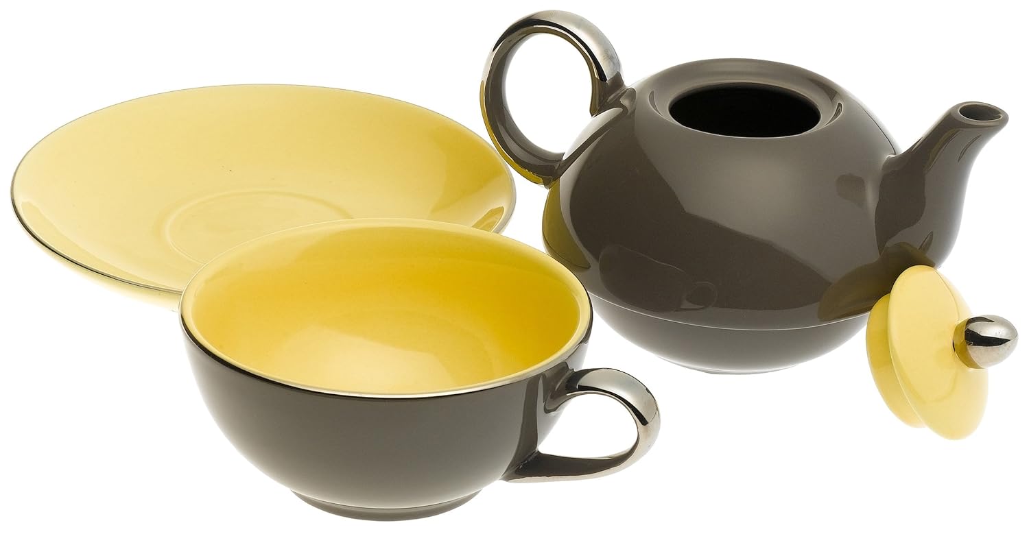 Yedi Houseware Classic Coffee and Tea Siena Tea For One with Saucer
