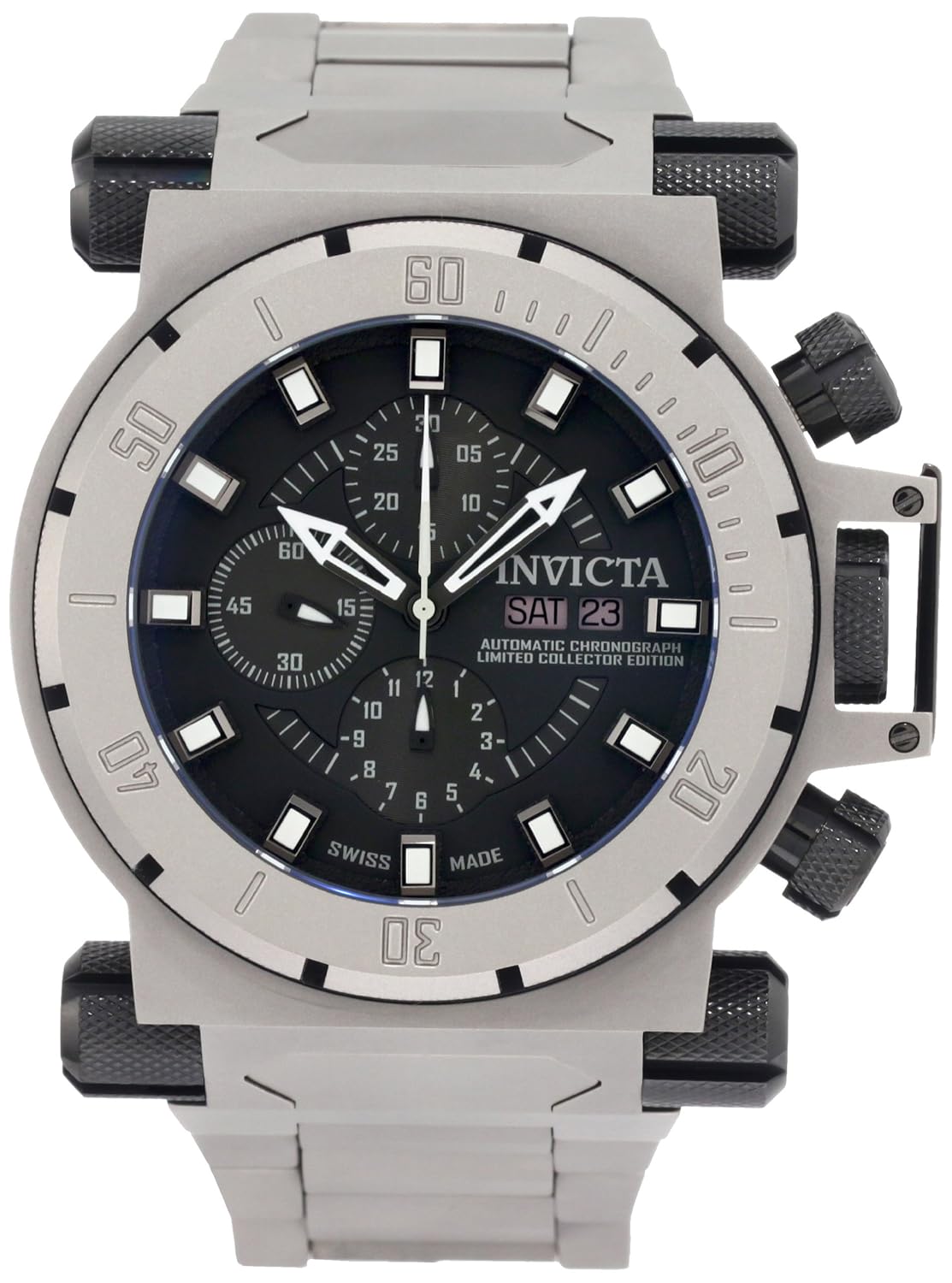 New Mens Invicta 0963 Force Automatic Chronograph Titanium Swiss Made