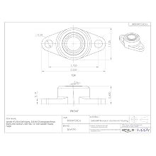 Spyraflo HF2-500-B Self-Aligning, SAE-840 Oil Impregnated Bronze Bearing With Aluminum 2-Bolt Hole, 1/2" Inner-Diameter Housing-Flange