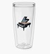 Piano 16 oz Insulated Beverage Tumbler, Clear