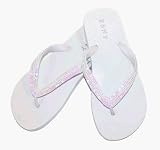 White Beaded Sequin ESNY Flip Flops