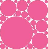 31 Flirt Pink, 8" Variety Peel & Stick - Repositionable - Polka Dot Wall Stickers