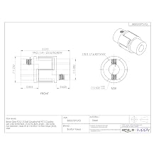 Boston Gear FC121/2 Shaft Coupling Half, FC12 Coupling Size, 0.500 inches Bore, 27/32 Thru Bore Length, 1.000 inches Hub Diameter, 3 Max HP at 1750 RPM, 125 Max Torque (LB-IN), Steel