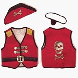 Pirate Costume Set - Red, Medium
