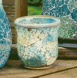 Biedermann & Sons Caribbean Blue Glass Mosaic Votive or Tealight Candle Holder, Set of 6, 3 Inch Tall 81I1boRSTFL. SL160 Biedermann & Sons Caribbean Blue Glass Mosaic Votive or Tealight Candle Holder, Set of 6, 3 Inch Tall