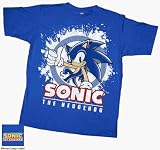 Sonic The Hedgehog Video Game Character SONIC SPLAT CIRCLE Youth Royal Tee T-Shirt, Juniors Large