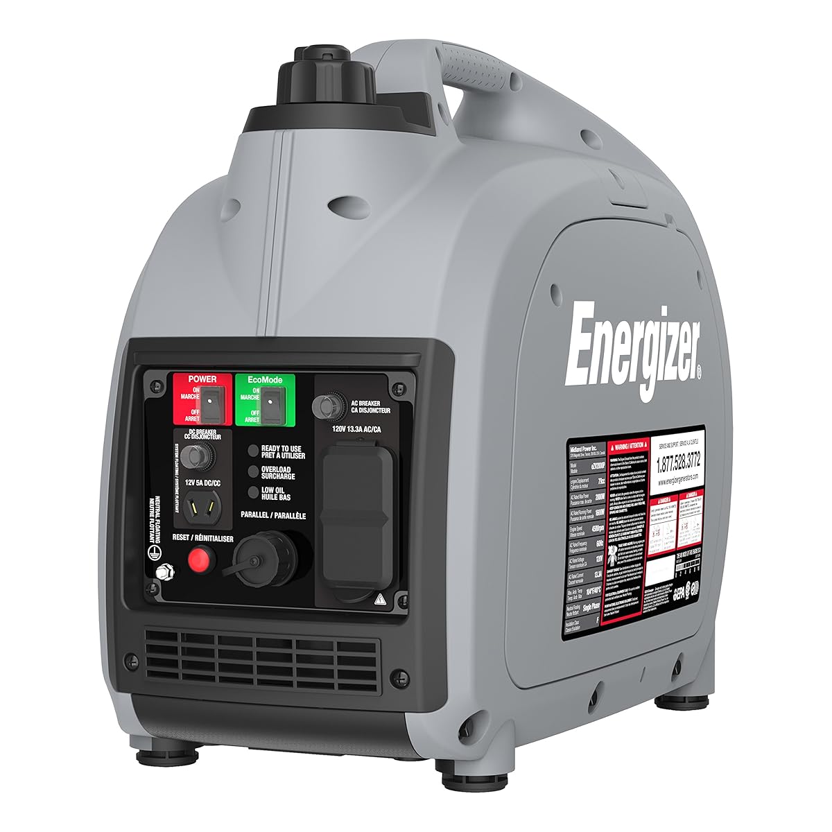 Energizer eZV2000P 2000W Gas Powered Portable Inverter Generator with