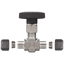 Parker Valve 4Z-V4LR-SS 1/4" 316 Stainless Steel Needle Valve 1/4" Compression Type