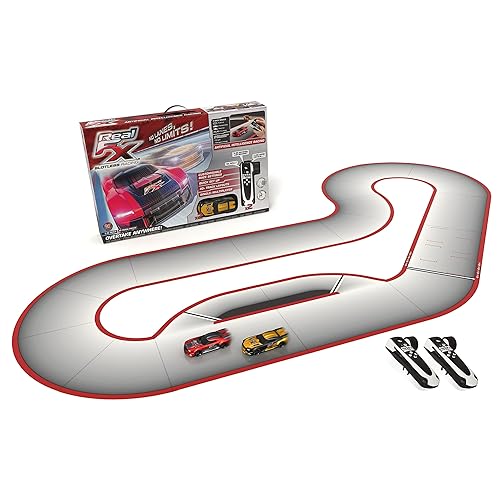 Real FX Racing:  Slotless Racetrack System including two RC Cars and Handsets with Artificial Intelligence. A Next Generation Tech Toy! (Starter Set)