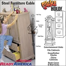 Quakehold! 2930 4-Inch Steel Furniture Cable