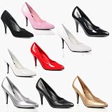 VANITY-420, 4'' Classic Pump in Leather, Patent or Velvet up to Size 16