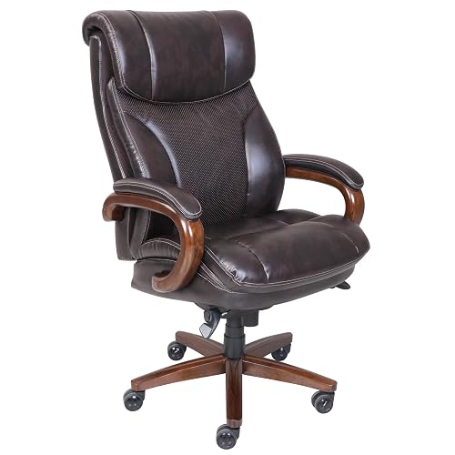 La-Z-Boy® 45782 Trafford Big & Tall Executive Bonded Leather Office Chair - Vino (Brown)