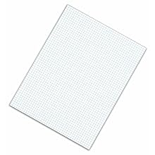 TOPS Quadrille Pads, 5 Squares per Inch, 8.5 x 11 Inches, Medium Weight, 50 Sheets per Pad, 12-Count, White, (3315)