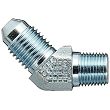 EATON Aeroquip 2023-2-4S 45 Degree Male Elbow, JIC 37° & NPT End Types, Carbon Steel, 1/4 JIC(m) x 1/8 NPT(m) End Size, 1/4" Tube OD, 1/8" Male Pipe Size