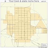 Street & Road Map of Lincoln Center, Kansas KS - Printed poster size wall atlas of your home town