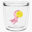 Pink Ribbon (Tennis) 12 oz Double-Old-Fashioned Insulated Beverage Tumbler, Clear
