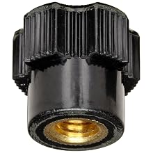 DimcoGray Black Phenolic Fluted Torque Knob Female, Brass Insert: 3/8-16" Thread x 1/2" Depth, 1" Diameter x.9 Height x .750 Hub Dia x .438 Hub Length (Pack of 10)