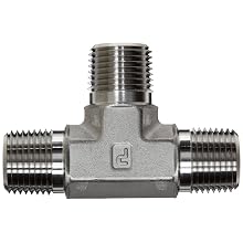 Parker Stainless Steel 316 Pipe Fitting, Tee, NPT Male X NPT Male X NPT Male
