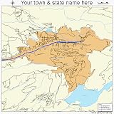 Street & Road Map of Pollock Pines, California CA - Printed poster size wall atlas of your home town