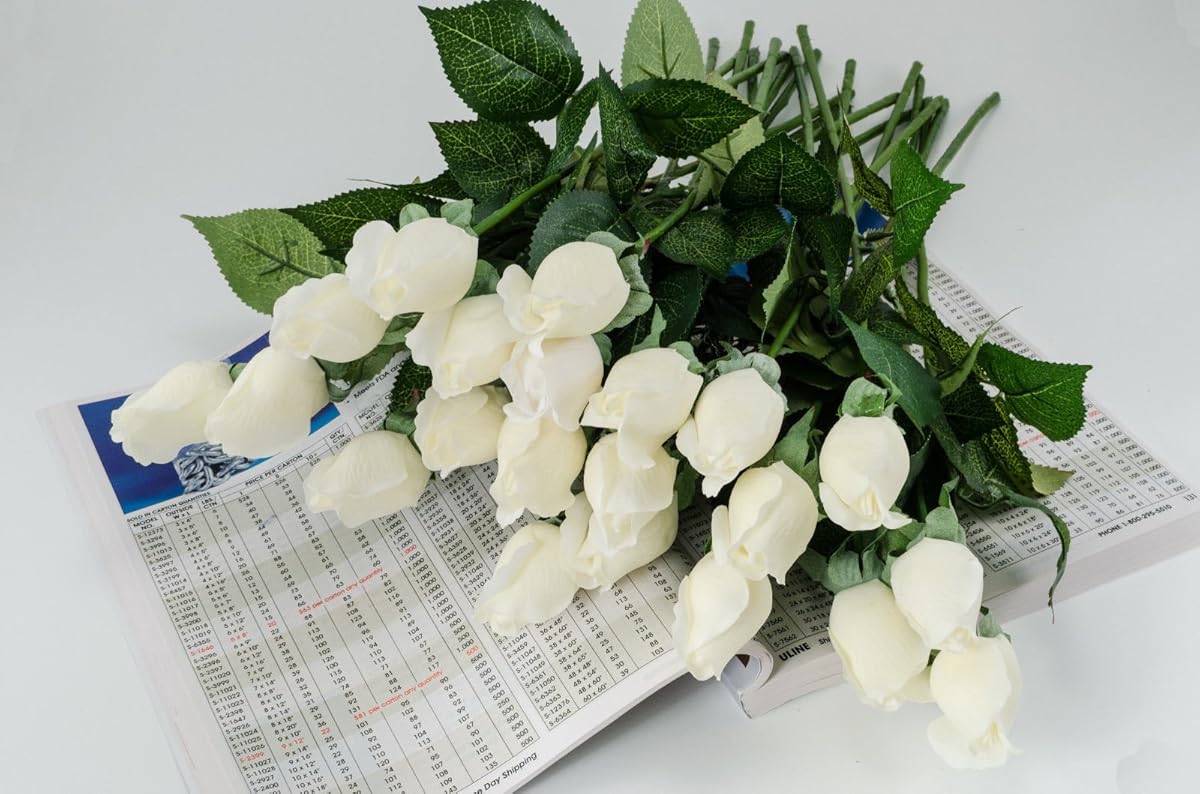 iMeshbeanReal Like Artificial Silk Fake Roses Latex Real Touch Flowers