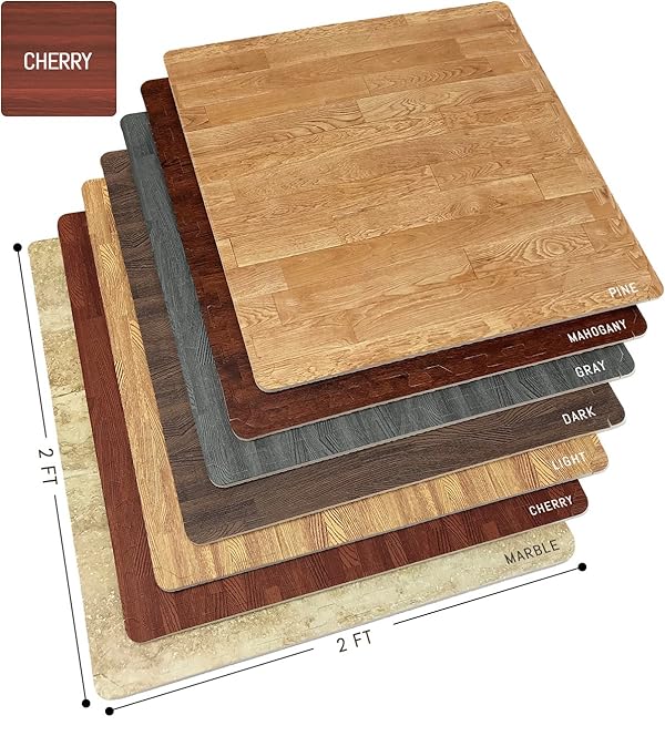 Sorbus Wood Floor Mats Foam Interlocking Wood Mats Each Tile 4