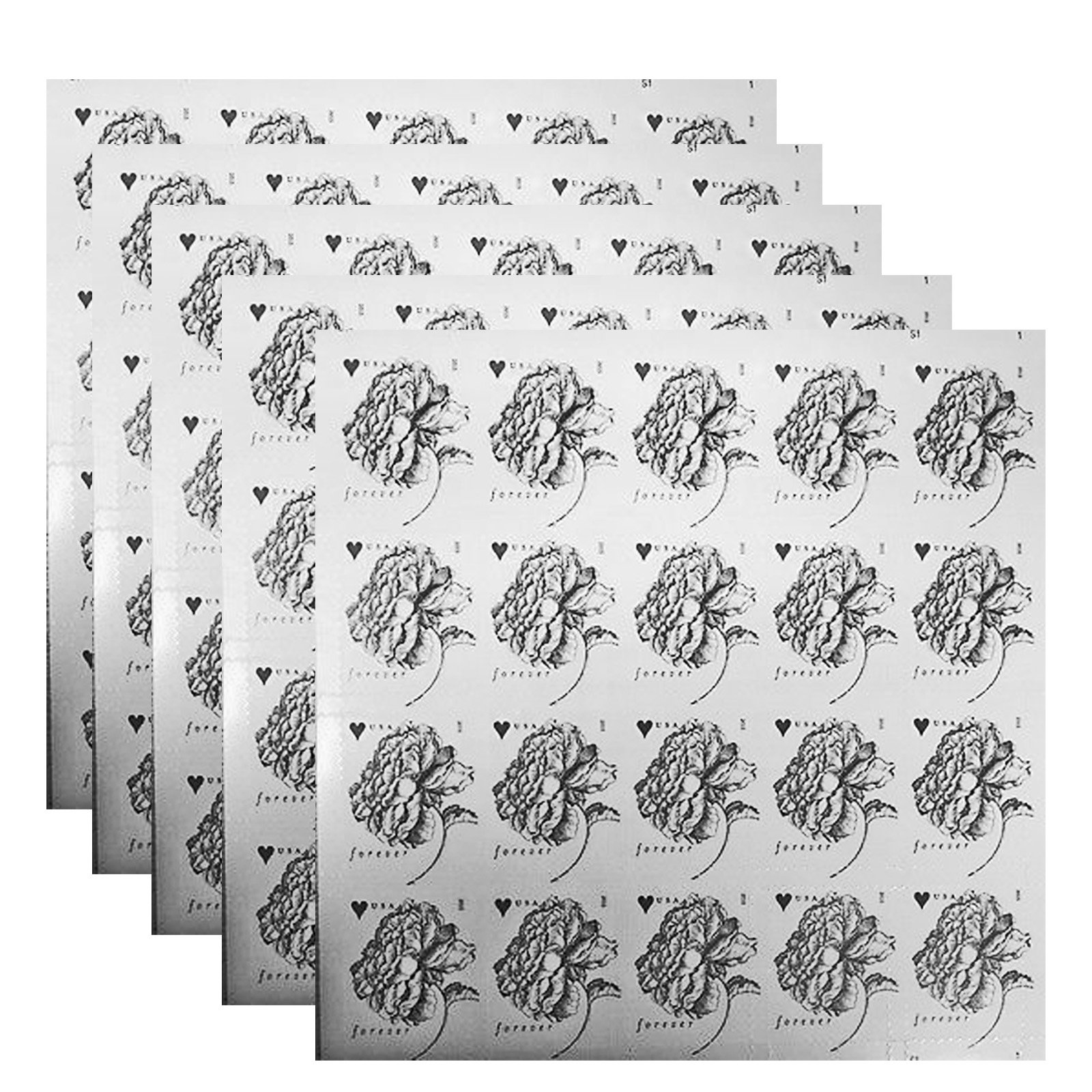 Vintage Rose Sheet of 20 USPS Forever Stamps Wedding, Anniversary