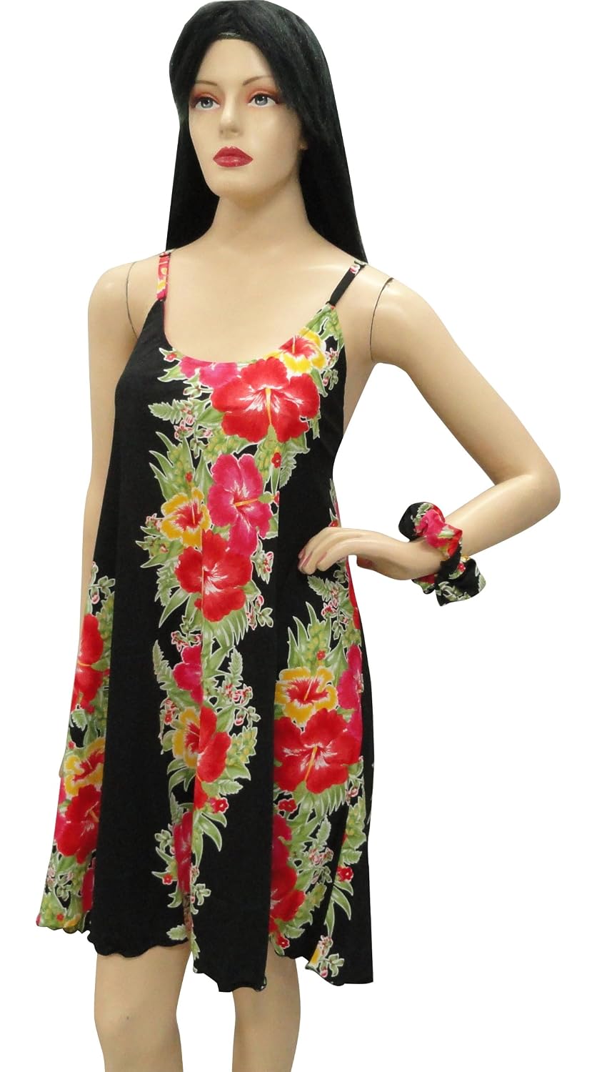 Get Black & Red All-Over Floral Print Beach Dress Sundress