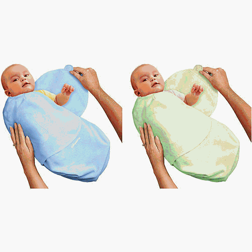 Summer Infant 10156 SwaddleMe Set Of 2 Cotton Swaddling Blankets - Small - Green And Blue